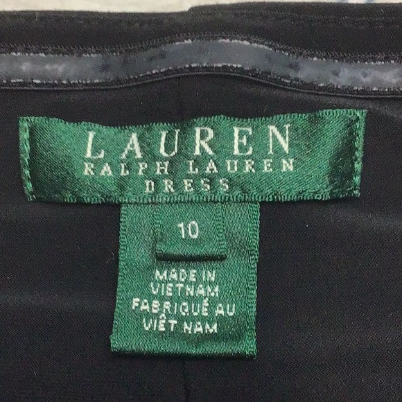 Lauren Black Ruched Lined Jersey with Cap and Bow Sleeves Cocktail Dress - Picture 2 of 16